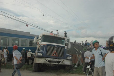 Hiện trường vụ tai nạn (ảnh: Thu Hằng)