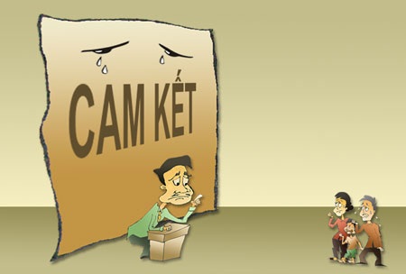 Từ cam kết... (minh họa: Ngọc Diệp)