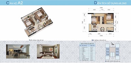 Làn sóng mới trong thị trường bất động sản ở miền Bắc - 2 Phối cảnh căn hộ điển hình A2 của dự án Newlife Tower