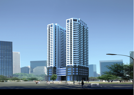 MBLand chỉ định VUD là đơn vị phân phối độc quyền Central Point Trung Kính - 1 Phối cảnh tổ hợp văn phòng & căn hộ cao cấp Central
Point 219 Trung Kính