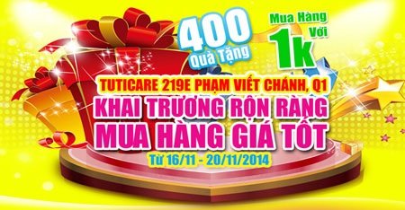 Khai trương siêu thị Mẹ&bé TutiCare Phạm Viết Chánh - Khuyến Mãi Cực Shock