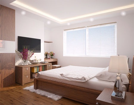 Ưu đãi nội thất lên tới 200 triệu đồng khi mua căn hộ R4 Vinhome Royal City - 5 Hình ảnh phòng ngủ với gói nội thất màu walnut