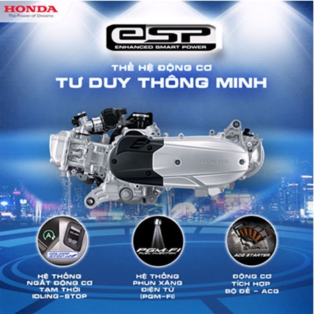 Động cơ thông minh eSP - Tâm điểm của làng xe máy - 1 Những công nghệ nổi bật ở động cơ eSP của Honda.