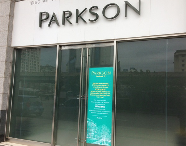 Mới đây nhất Parkson đã phải đóng cửa tại Keangnam vì kinh doanh thua lỗ