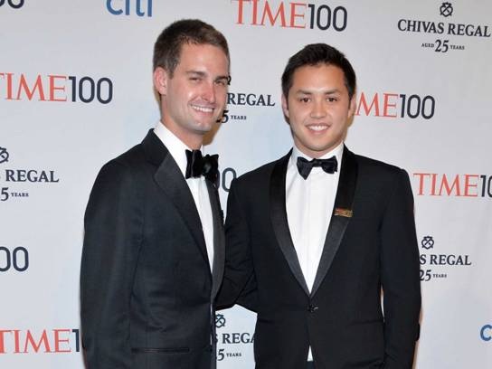 Chân dung tỷ phú trẻ tuổi nhất hành tinh - 2 Hai nhà sáng lập ứng dụng Snapchat, Evan Spiegel (trái) và Bobby Murphy (phải) lọt vào top