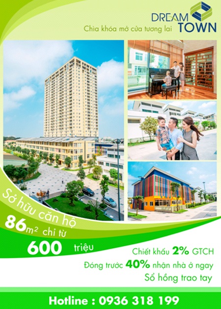 DreamTown - Giải tỏa “cơn khát”chung cư cao cấp diện tích vừa phải - 3 Dream Town là chìa khóa mở cửa tương lai cho các gia đình trẻ