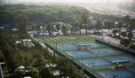 Hệ thống khu thể thao nhìn từ tầng 30 dự án