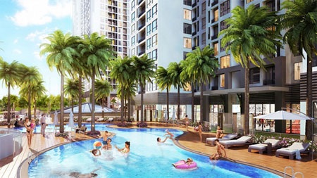 Người Hà Nội chuộng căn hộ diện tích nhỏ để cho thuê lại - 2 Hình ảnh bể bơi tại Park Hill