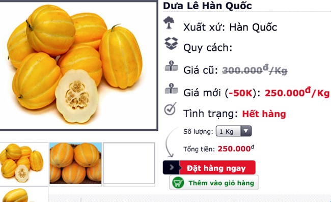 Săn dưa vàng Hàn Quốc đắt đỏ, bỏ dưa hấu ế thối - 2 Vào mùa hè, loại dưa này đang bán chạy, nhiều shop online liên tục thông báo hết hàng