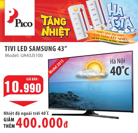 Bí quyết mua sắm xua tan nắng nóng - 1 Nhiệt độ ngoài trời là bao nhiêu thì khách hàng sẽ được giảm bấy nhiêu tiền