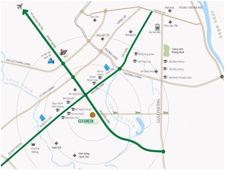 Tận hưởng cuộc sống tiện nghi hiện đại tại Eco-Green City - 1 Bản đồ vị trí Eco Green City