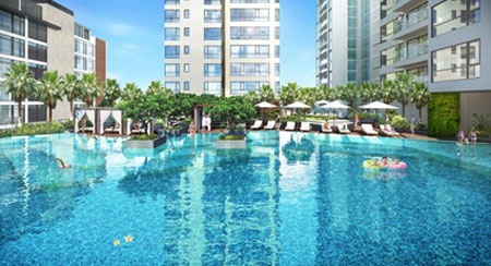 Phối cảnh hồ bơi của dự án Gateway Thảo Điền