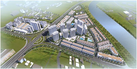 Water Front City - niềm tự hào khu đô thị kiểu mẫu đầu tiên tại thành phố Hải Phòng - 1 Phối cảnh tổng thể dự án khu đô thị ven sông Lạch Tray, Water Front City, Hải Phòng