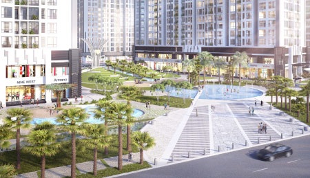 Hệ thống shophouse tọa lạc tại mặt đường chính Park
7 & Park 8