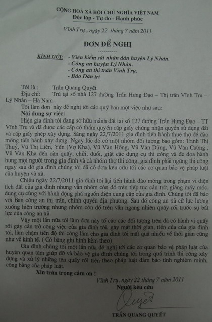 Ngang nhiên cản trở cán bộ thị trấn Vĩnh Trụ thi hành công vụ - 2