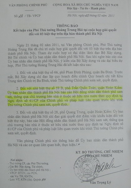 Sở Xây dựng “né” vụ bán biệt thự 59B Trần Quốc Toản - 2 Sở Xây dựng “né” vụ bán biệt thự 59B Trần Quốc Toản - 2