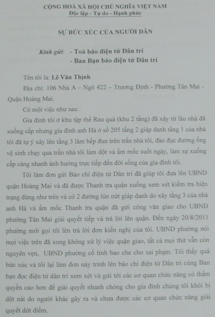 Hà Nội: Phường Tân Mai “phớt lờ” chỉ đạo của quận Hoàng Mai - 2