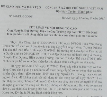 Vụ khiếu nại ở trường Đại học TDTT Bắc Ninh: “Ông nói gà, bà nói vịt”?