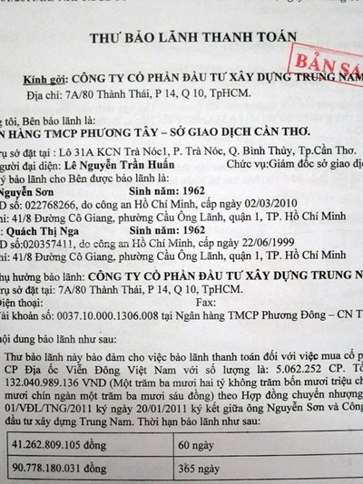Vụ mua bán CP Viễn Đông Land: Ngân hàng tiếp tay “xù nợ” doanh nghiệp? - 5 Vụ mua bán CP Viễn Đông Land: Ngân hàng tiếp tay “xù nợ” doanh nghiệp? - 5
