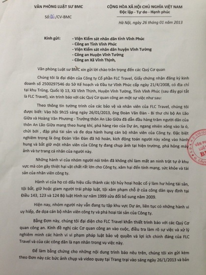 Đề nghị khởi tố vụ bắt giữ người trái phép tại huyện Vĩnh Tường