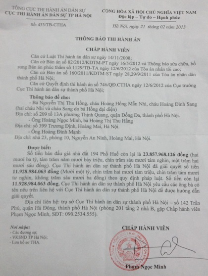 Bài 33: Vụ án 194 phố Huế: Sự chậm chạp rất đáng nghi ngờ của tòa án - 5 Bài 33: Vụ án 194 phố Huế: Sự chậm chạp rất đáng nghi ngờ của tòa án