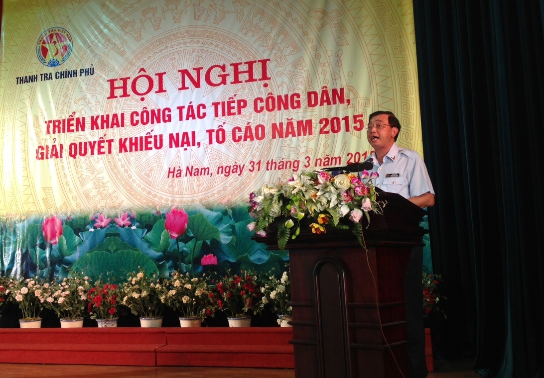 Ông Nguyễn Đức Hạnh - Phó tổng Thanh tra Chính phủ - phát biểu tại hội nghị.