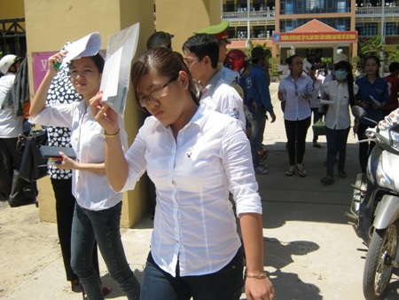 Thí sinh Quảng Bình kết thúc kỳ thi ĐH năm 2013.