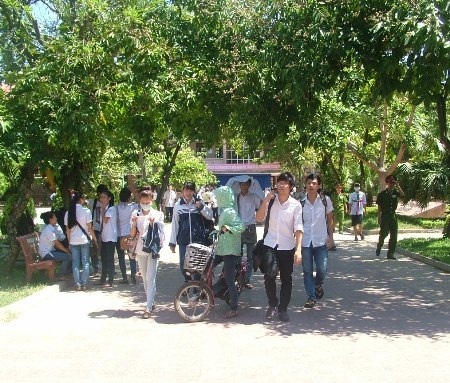 Thí sinh Quảng Bình hoàn thành buổi thi cuối. (Ảnh: Đăng Đức)