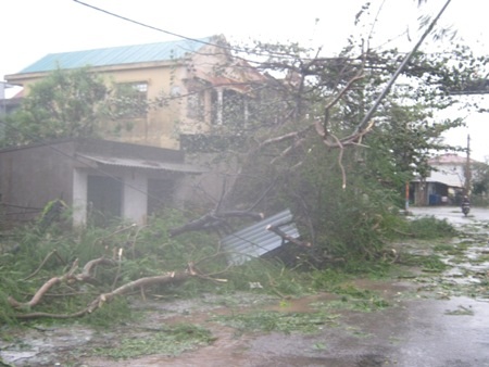 Khung cảnh tan hoang do bão số 10