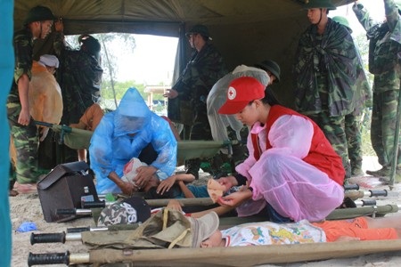 Dựng điểm sơ cứu tại chỗ 