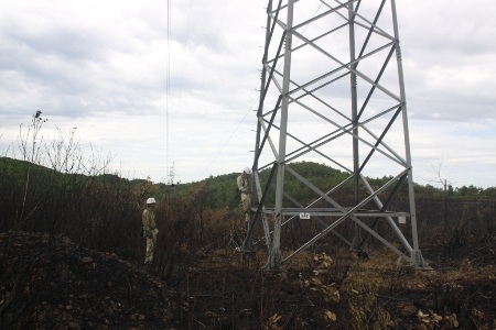 Lực lượng truyền tải điện tiến hành khắc phục sự cố và kiểm tra an toàn hệ thống điện