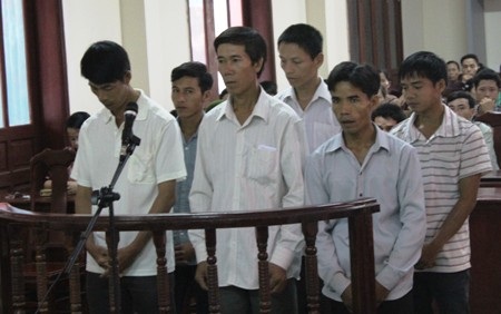 Các bị cáo tại phiên tòa