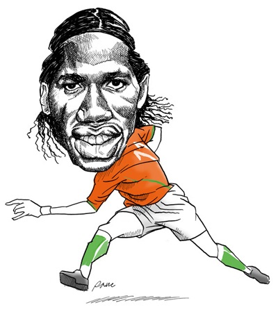 Chùm ảnh biếm họa Didier Drogba: Voi rừng châu Phi
