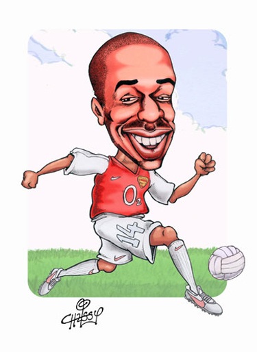Chùm ảnh biếm họa Thierry Henry: “Tượng đài sống” - 2 Chùm ảnh biếm họa Thierry Henry: “Tượng đài sống”