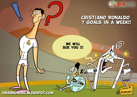 Chùm ảnh biếm họa C.Ronaldo: "ông Hoàng của đội bóng Hoàng gia" - 3 Chùm ảnh biếm họa C.Ronaldo: ông Hoàng của đội bóng Hoàng gia