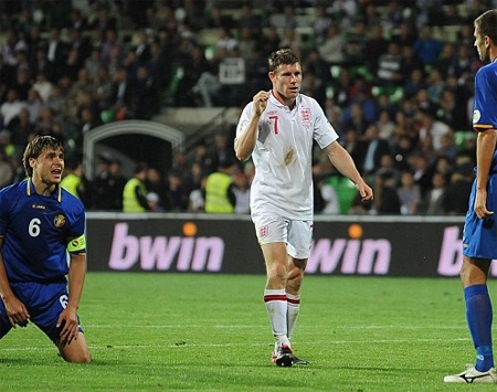 Milner đã có bàn thắng đầu tiên trong màu áo tuyển Anh