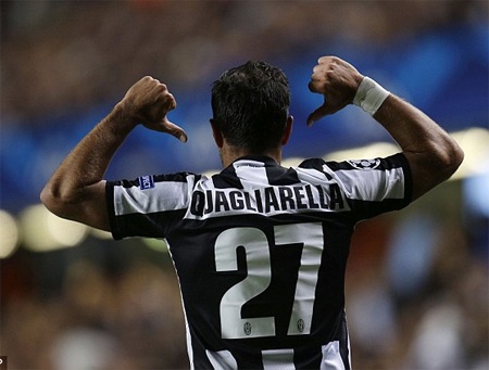 Oscar tỏa sáng, Chelsea vẫn phải chia điểm với Juventus - 4 Quagliarella trở thành hung thần của Chelsea