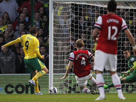 Arsenal tưởng như có một trận đấu dễ dàng khi phải làm khách trên sân của Norwich