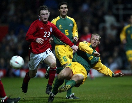 Rooney có trận ra mắt tuyển Anh vào năm 2003 trong trận đấu với Áo