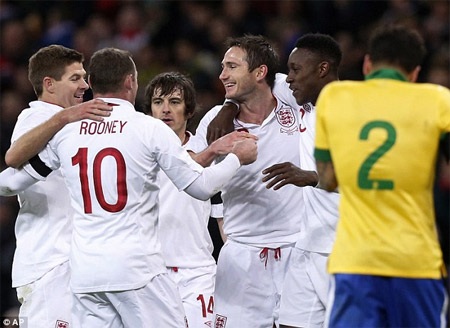 Rooney cùng Lampard giúp tuyển Anh đánh bại Brazil - 1 Chiến thắng tuyệt vời cho tuyển Anh
