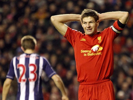 Đội chủ sân Anfield đã thi đấu nhợt nhạt và thua đối thủ West Brom 0-2