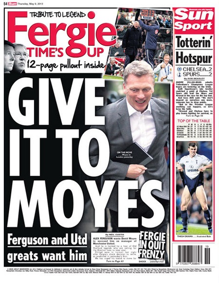 The Guardian đưa thông tin: Kỷ nguyên của Ferguson kết thúc và Moyes tới Manchester