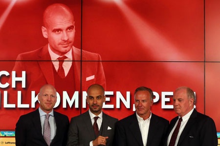 Chiều qua, 24/6 Pep Guardiola chính thức tới Allianz Arena để ra mắt CLB mới