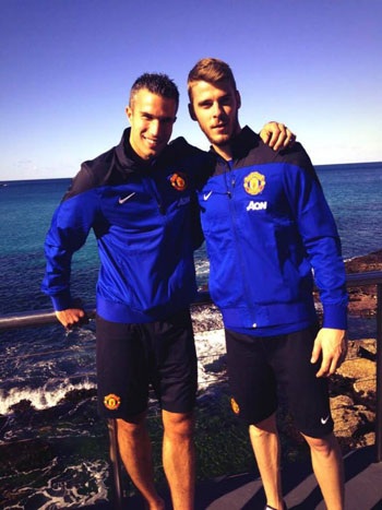 Van Persie và De Gea tại bãi biễn Bondi