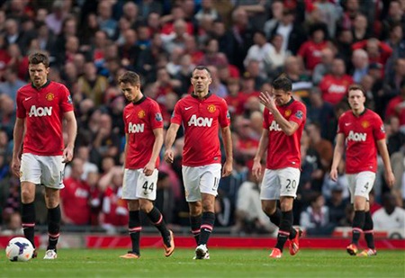Sự thất vọng của MU sau khi bị gỡ hòa. Kết quả 1-1 được giữ nguyên cho đến hết trận