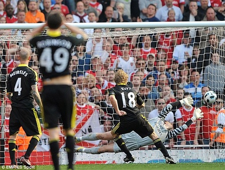 Kuyt khiến Arsenal vuột mất chiến thắng