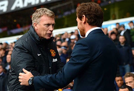 Moyes và Villas-Boas bắt tay trước khi hai đội nhập cuộc