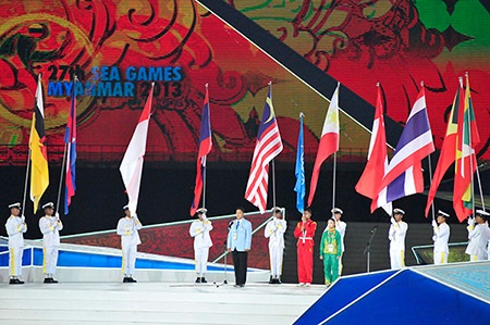 Vận động viên và trọng tài đọc lời tuyên thệ, ảnh: An An