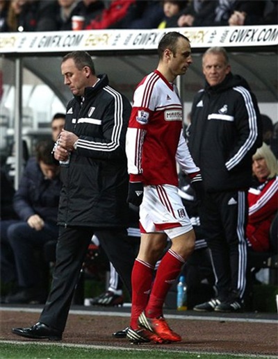 Trận gặp Swansea vào 28/1 vừa qua là lần cuối cùng Berbatov khoác áo Fulham