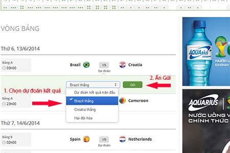 Dự đoán World Cup 2014 cùng Dân trí, nhận giải thưởng giá trị - 4 Hướng dẫn tham gia dự đoán từ các box dự đoán